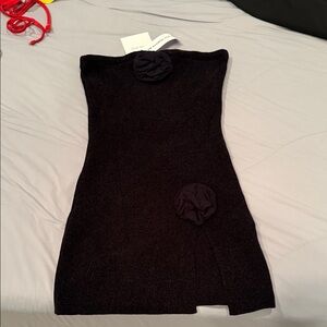 With Jean Black Strapless Dress